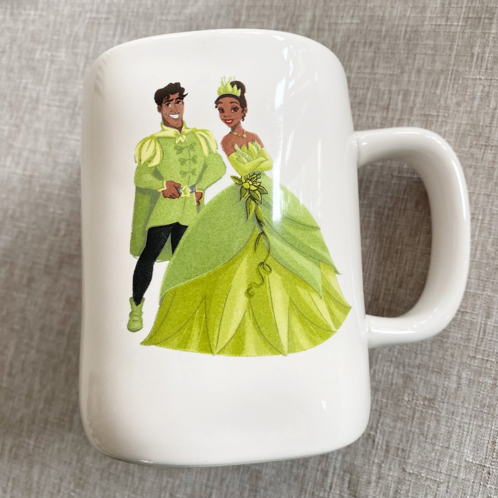 Rae Dunn x Disney Princess Tiana Prince Naveen Just One Kiss Coffee Mug Frog
